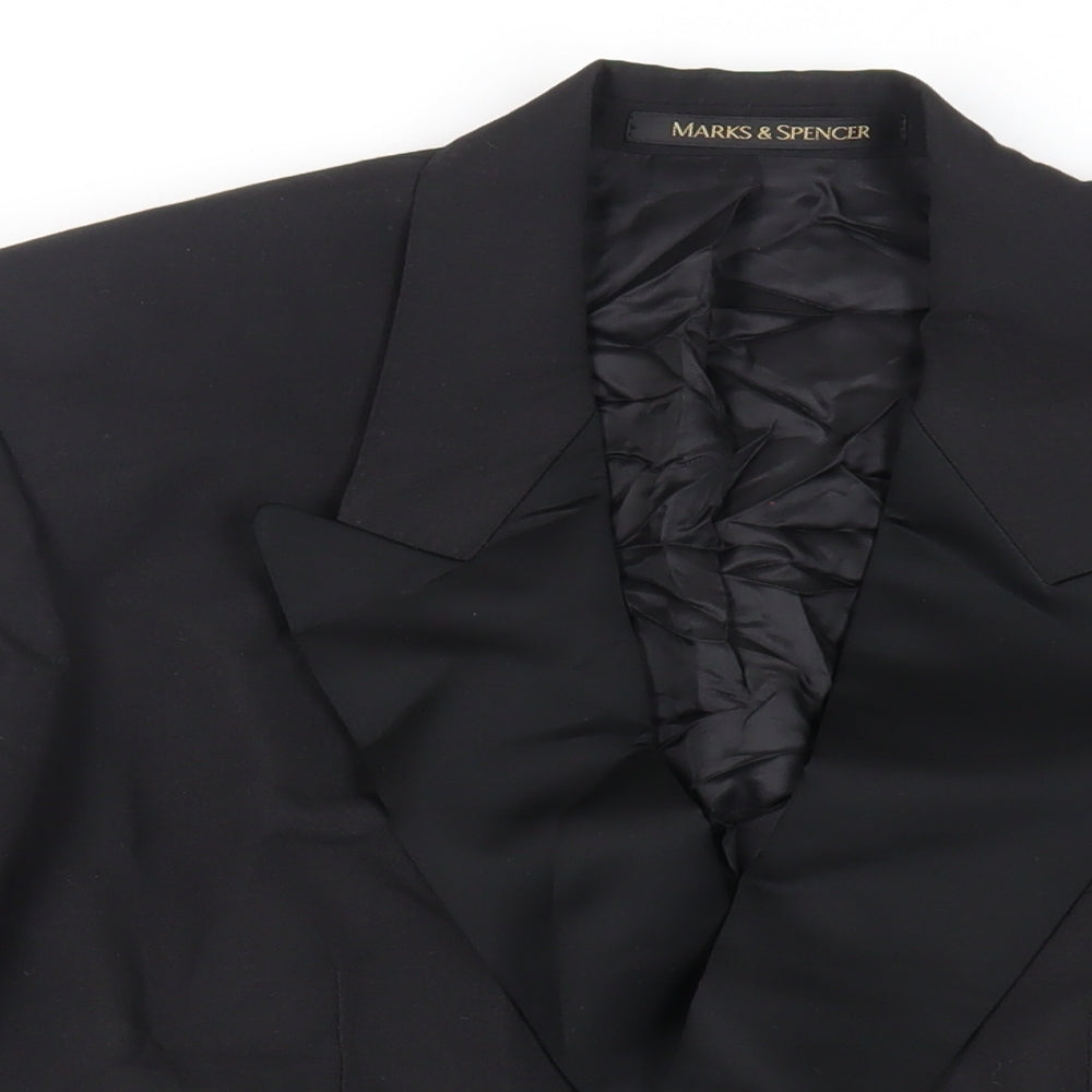 Mens UK Size 36 Marks and Spencer Regular Black Suit Tuxedo