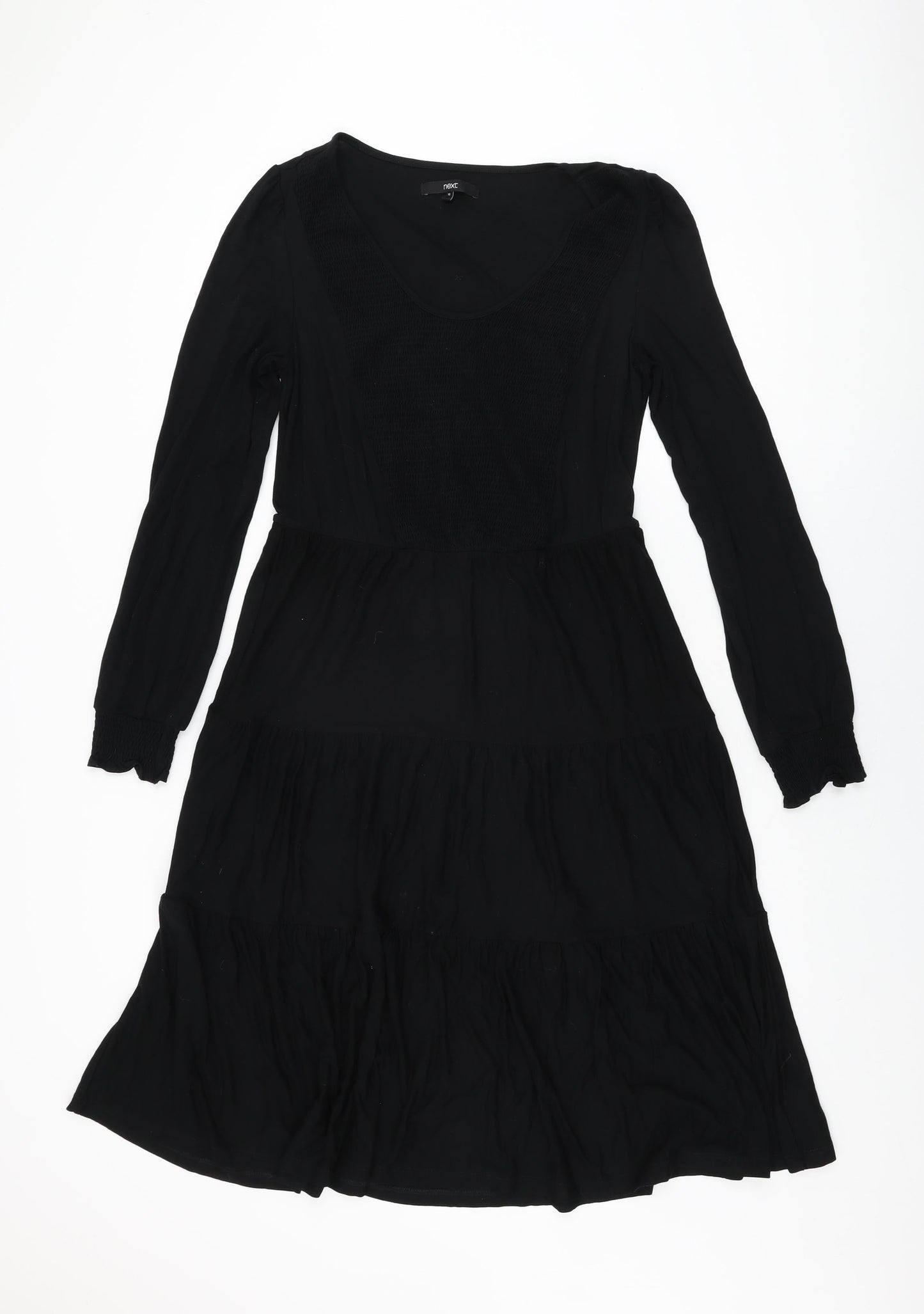 NEXT Womens Black Viscose Shift Size 10 Scoop Neck Pullover