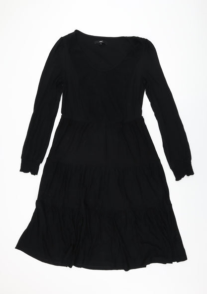 NEXT Womens Black Viscose Shift Size 10 Scoop Neck Pullover