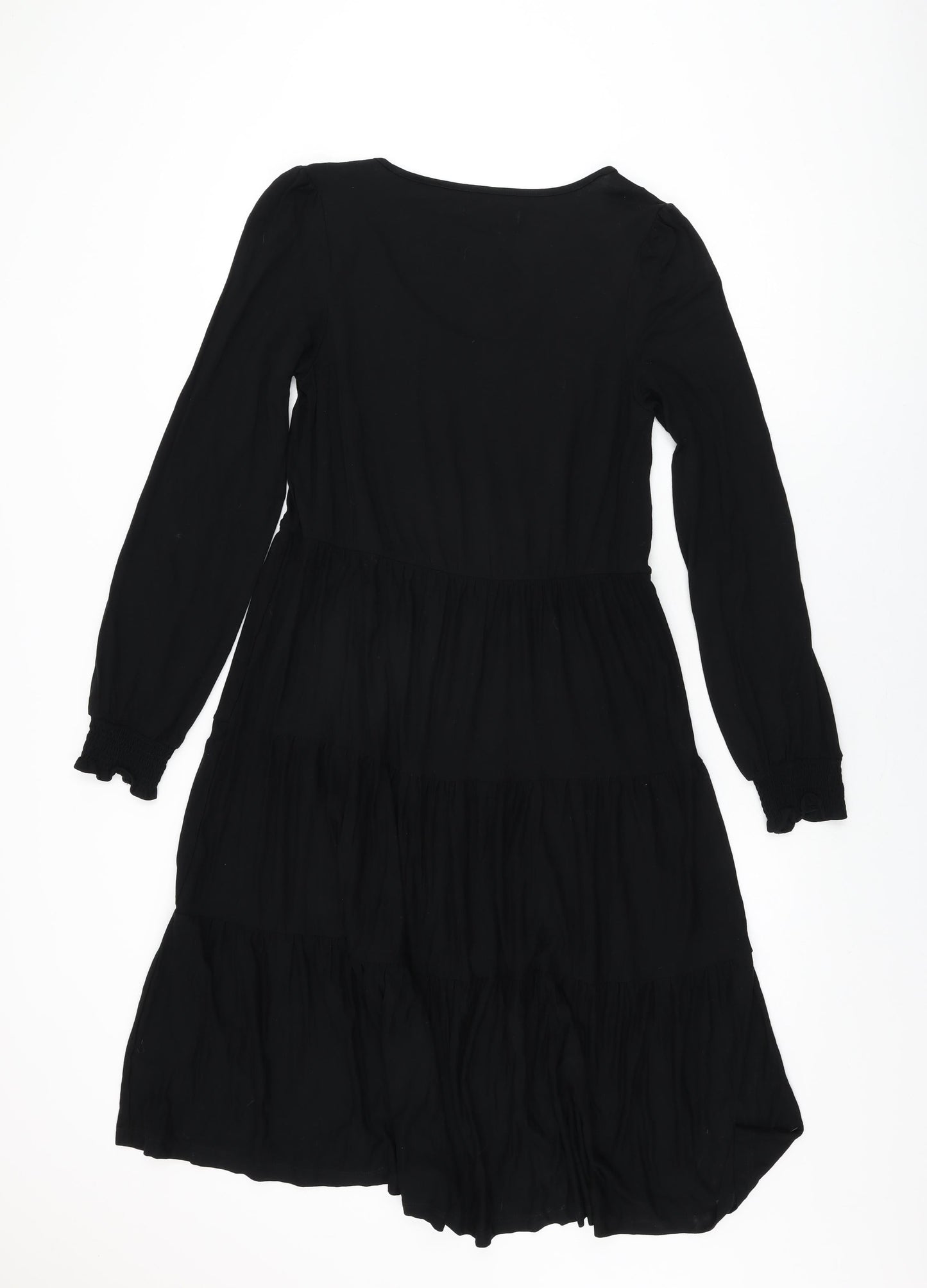 NEXT Womens Black Viscose Shift Size 10 Scoop Neck Pullover