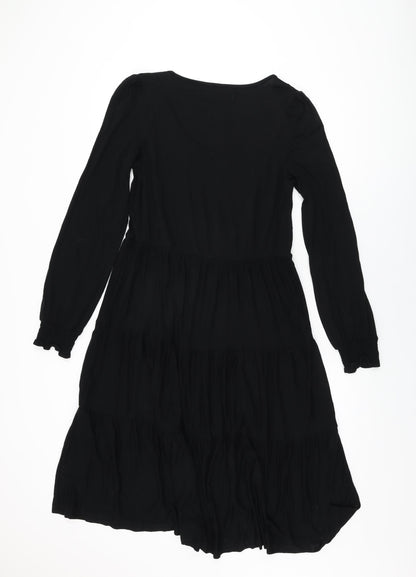 NEXT Womens Black Viscose Shift Size 10 Scoop Neck Pullover