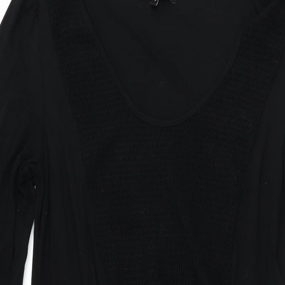 NEXT Womens Black Viscose Shift Size 10 Scoop Neck Pullover