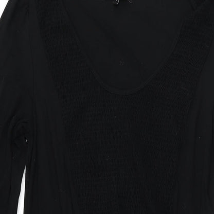 NEXT Womens Black Viscose Shift Size 10 Scoop Neck Pullover