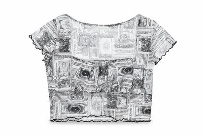 Womens UK Size 10 Topshop White Cropped T-Shirt