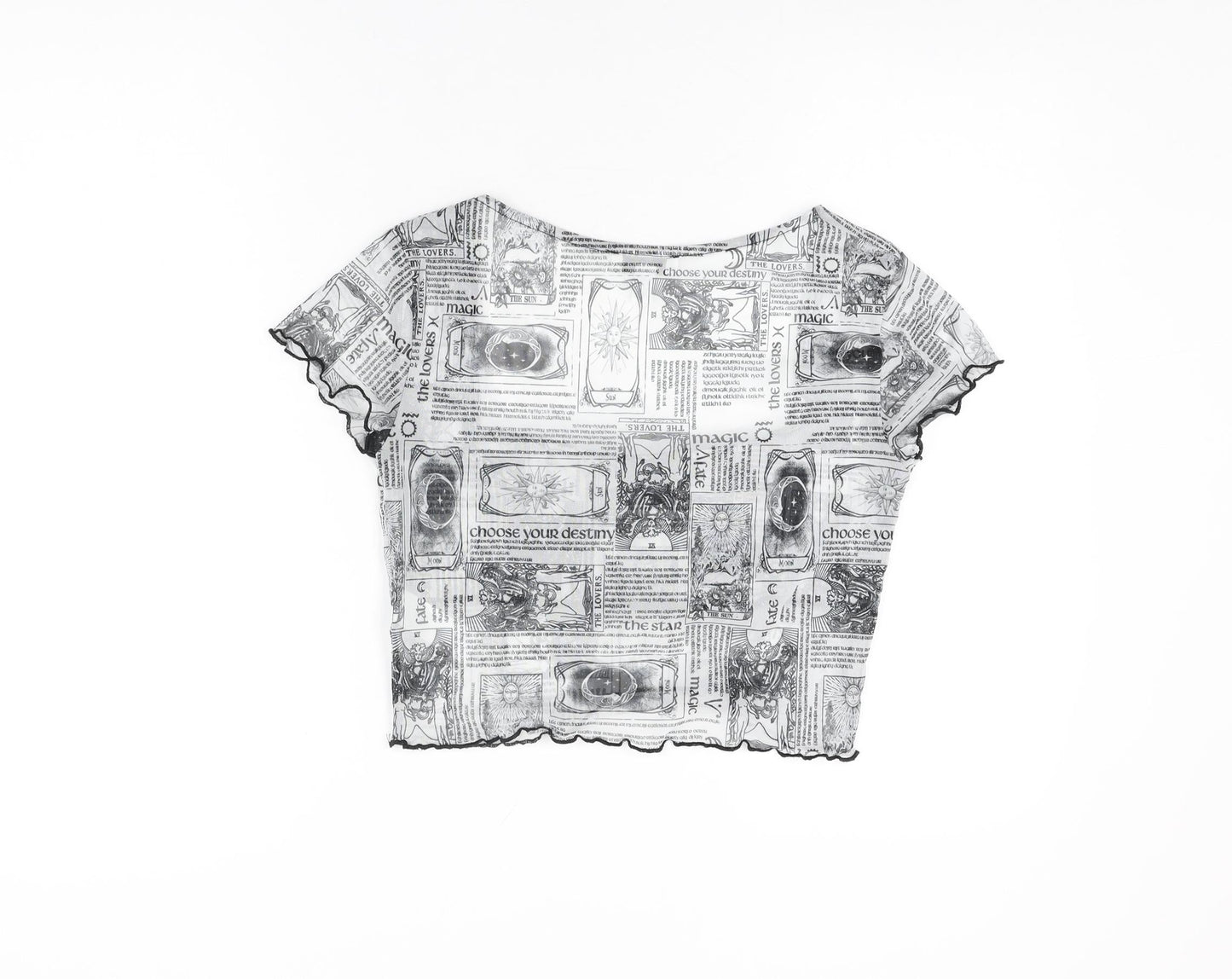 Womens UK Size 10 Topshop White Cropped T-Shirt