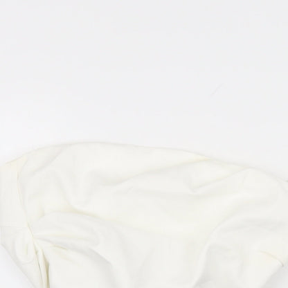 Zara Womens White Polyester Cropped T-Shirt Size XS Off the Shoulder