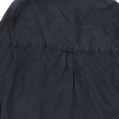 NEXT Womens Black Lyocell Shift Size 10 Collared Button