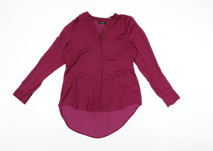 Womens UK Size M Apt. 9 Purple Basic Button-Up