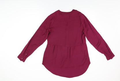 Womens UK Size M Apt. 9 Purple Basic Button-Up