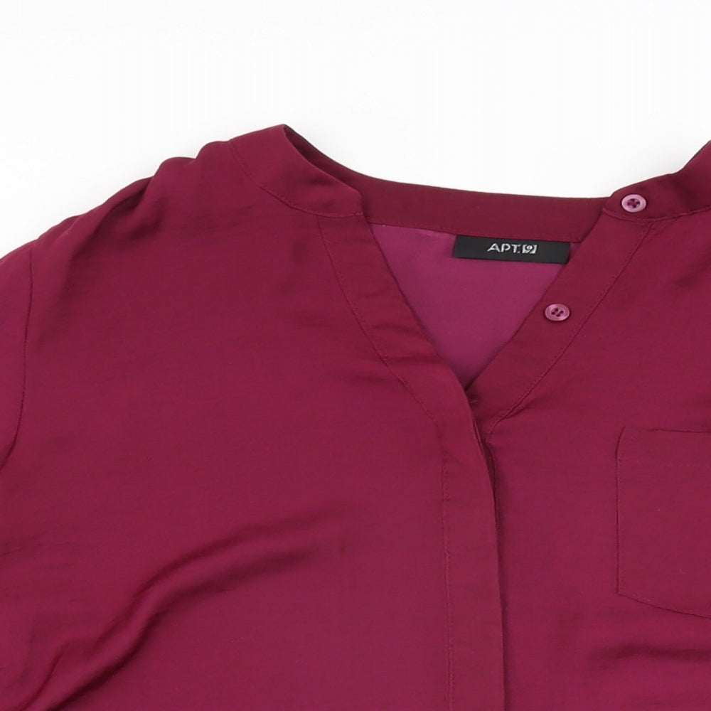Womens UK Size M Apt. 9 Purple Basic Button-Up