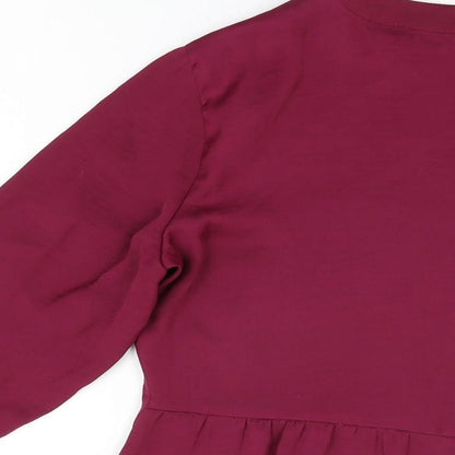 Womens UK Size M Apt. 9 Purple Basic Button-Up