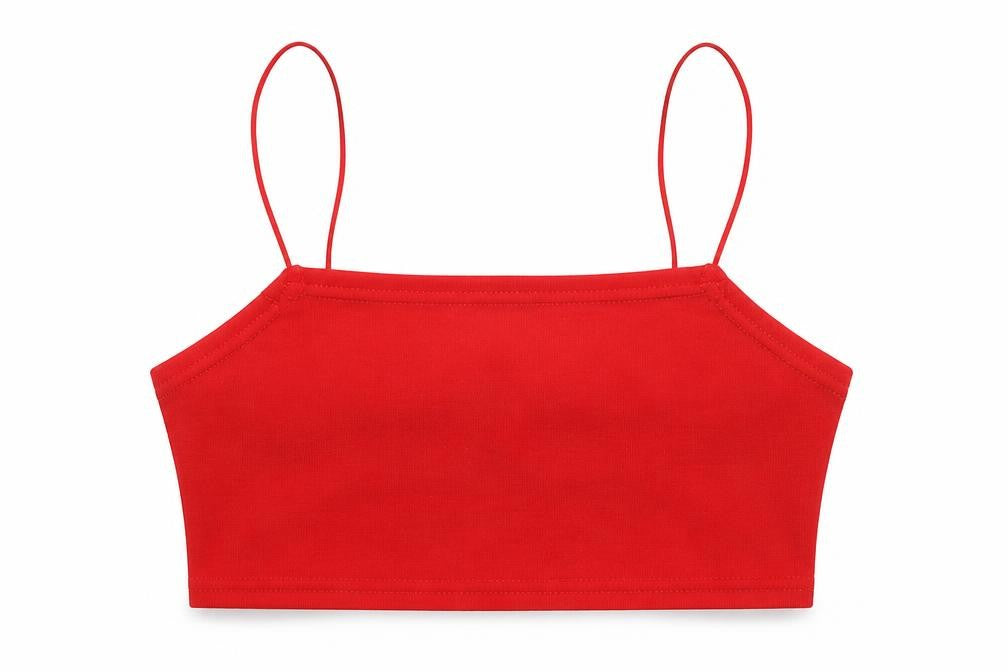 Womens UK Size 6 PRETTYLITTLETHING Red Cropped T-Shirt