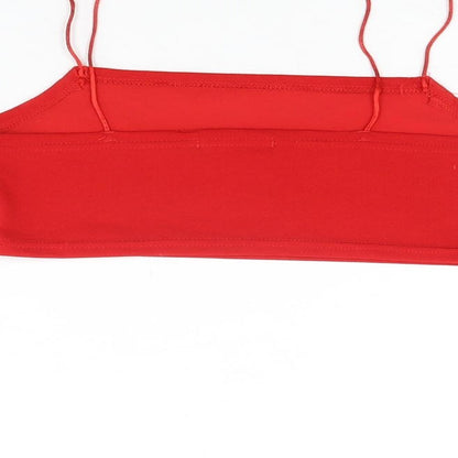 Womens UK Size 6 PRETTYLITTLETHING Red Cropped T-Shirt