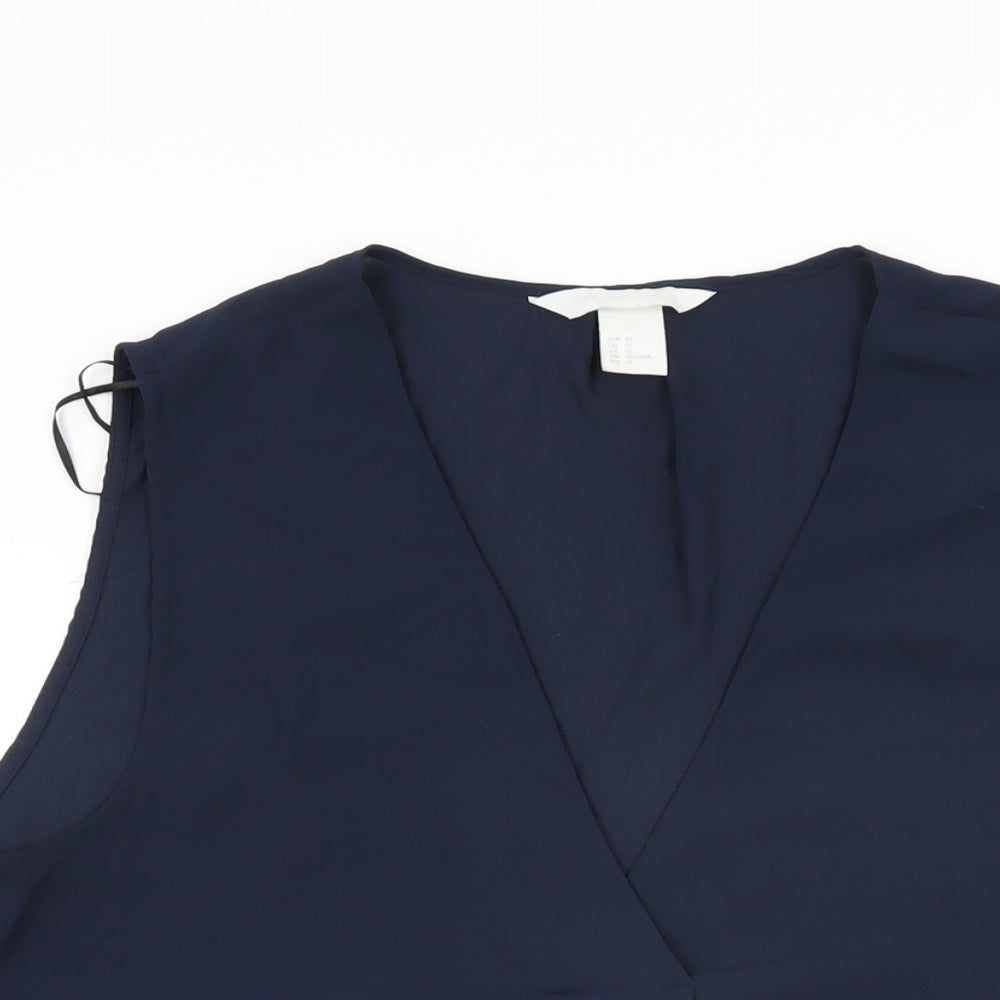 Womens UK Size 14 H&M Blue Basic Blouse