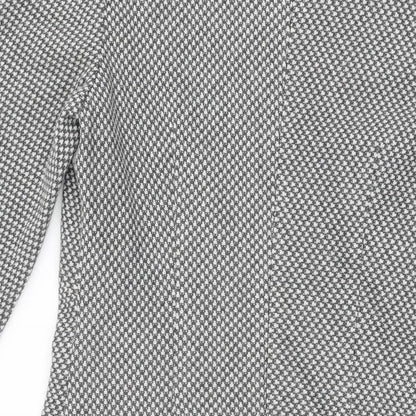 APANAGE Womens Grey Geometric Polyester Shift Size 12 Round Neck Zip