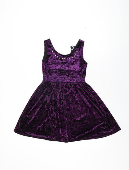 Candy Couture Girls Purple Polyamide A-Line Size 10-11 Years Round Neck Pullover