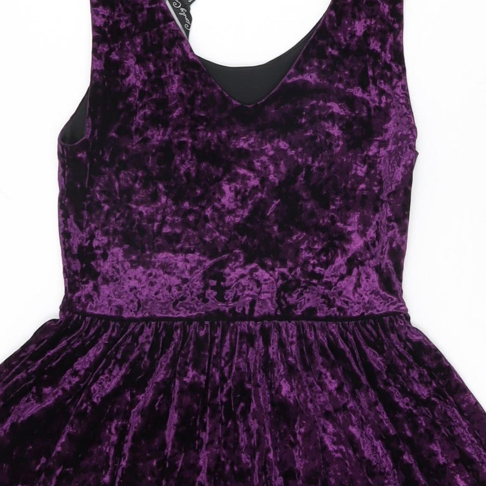Candy Couture Girls Purple Polyamide A-Line Size 10-11 Years Round Neck Pullover