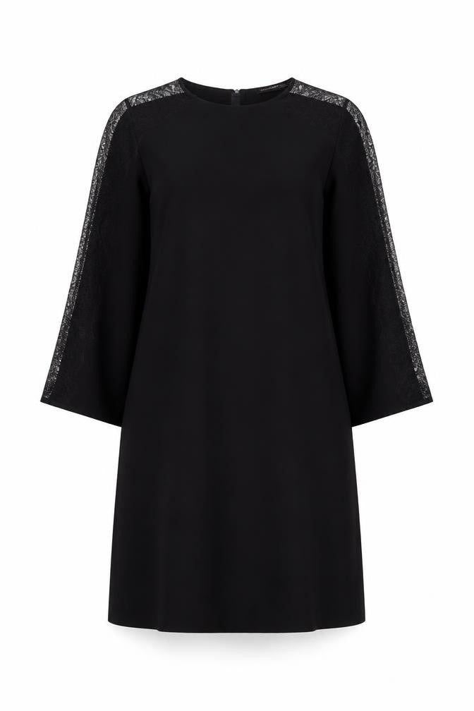 Zara Womens Black Polyester Shift Size M Round Neck Zip