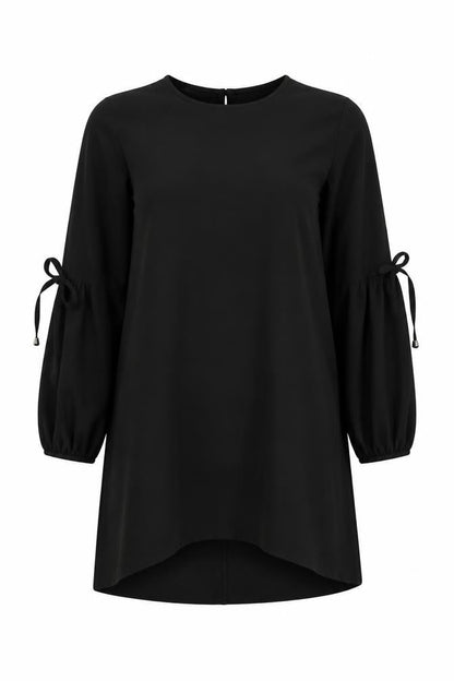 Tavin Womens Black Polyester Shift Size 12 Round Neck Button