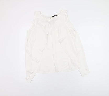 Womens UK Size 14 M&Co White Basic Blouse