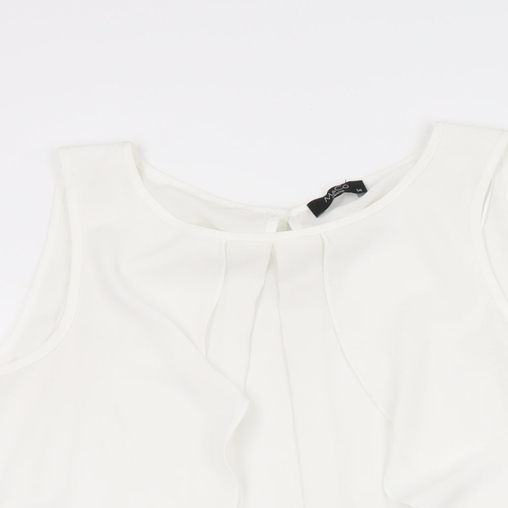 Womens UK Size 14 M&Co White Basic Blouse
