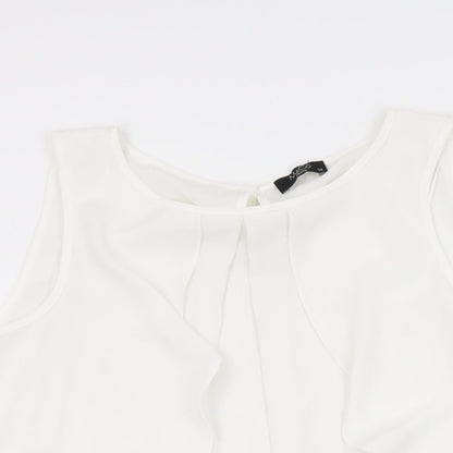 Womens UK Size 14 M&Co White Basic Blouse