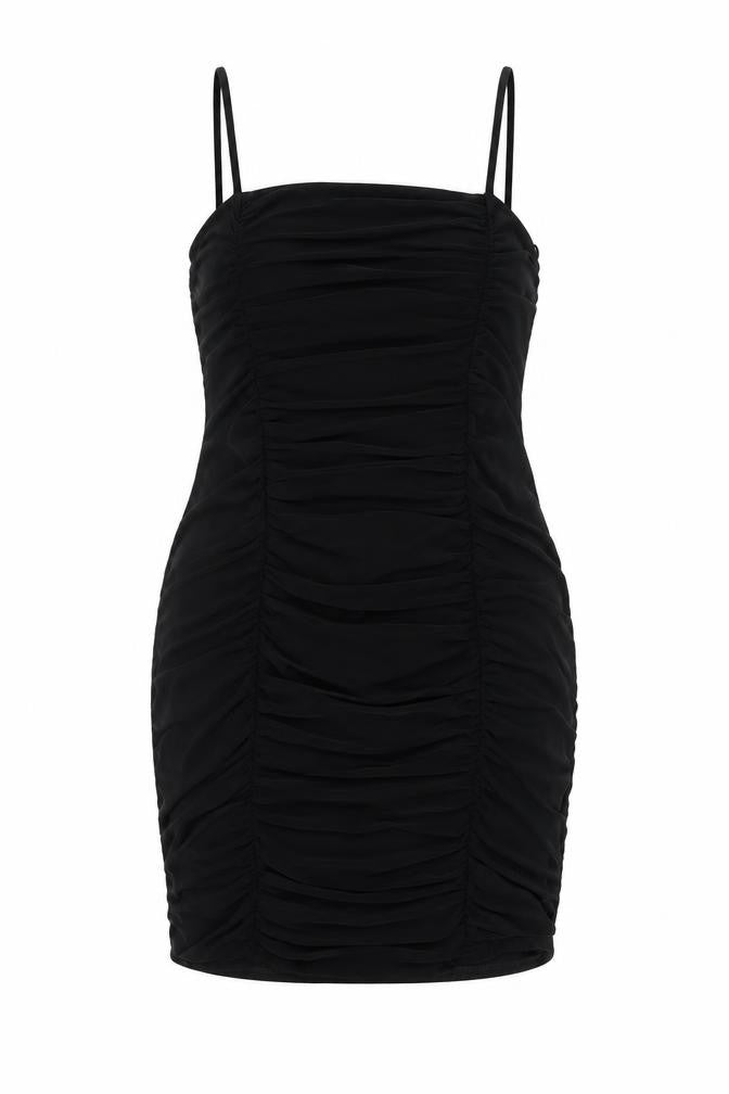 QED London Womens Black Polyester Bodycon Size 14 Square Neck Pullover