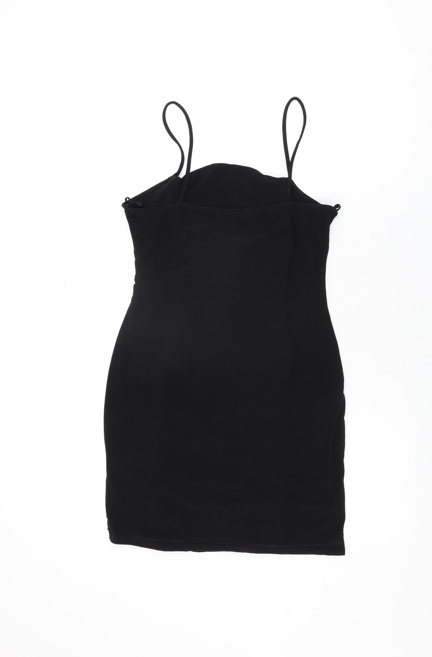 QED London Womens Black Polyester Bodycon Size 14 Square Neck Pullover