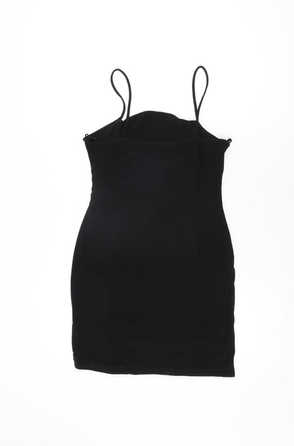 QED London Womens Black Polyester Bodycon Size 14 Square Neck Pullover