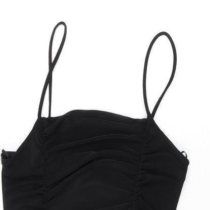 QED London Womens Black Polyester Bodycon Size 14 Square Neck Pullover