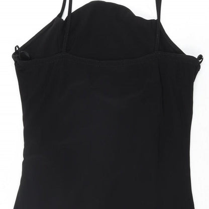 QED London Womens Black Polyester Bodycon Size 14 Square Neck Pullover