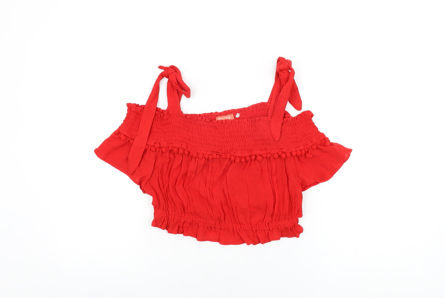 Womens UK Size M River Island Red Cropped T-Shirt