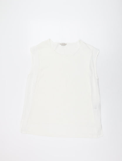 Womens UK Size 14 Marks and Spencer White Basic T-Shirt
