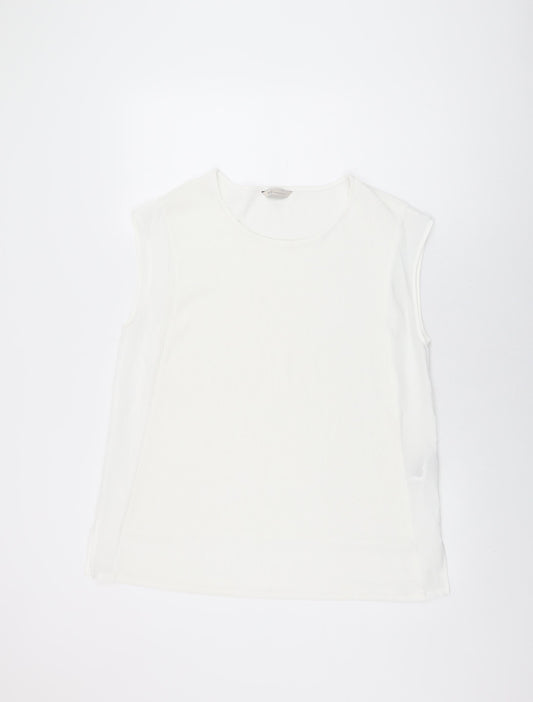 Womens UK Size 14 Marks and Spencer White Basic T-Shirt