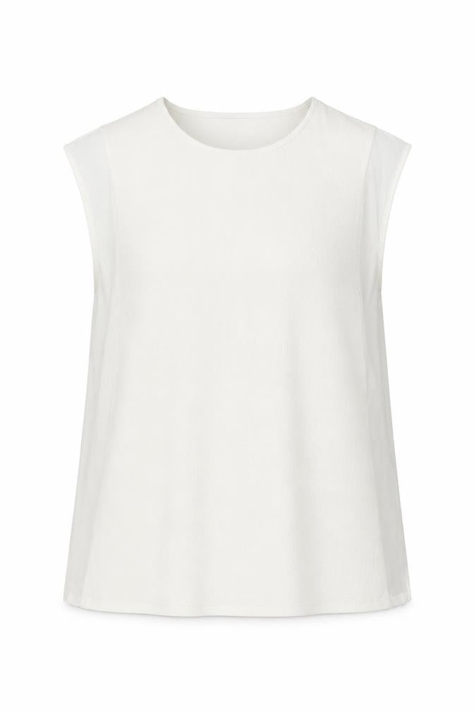 Marks & Spencer Womens White Polyester Basic T-Shirt Size 14 Round Neck