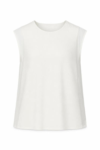 Marks & Spencer Womens White Polyester Basic T-Shirt Size 14 Round Neck