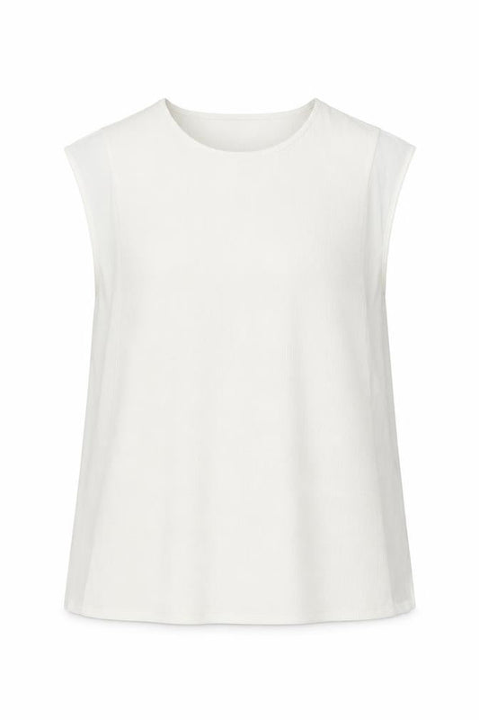 Marks & Spencer Womens White Polyester Basic T-Shirt Size 14 Round Neck