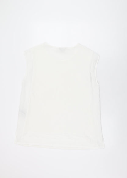Womens UK Size 14 Marks and Spencer White Basic T-Shirt