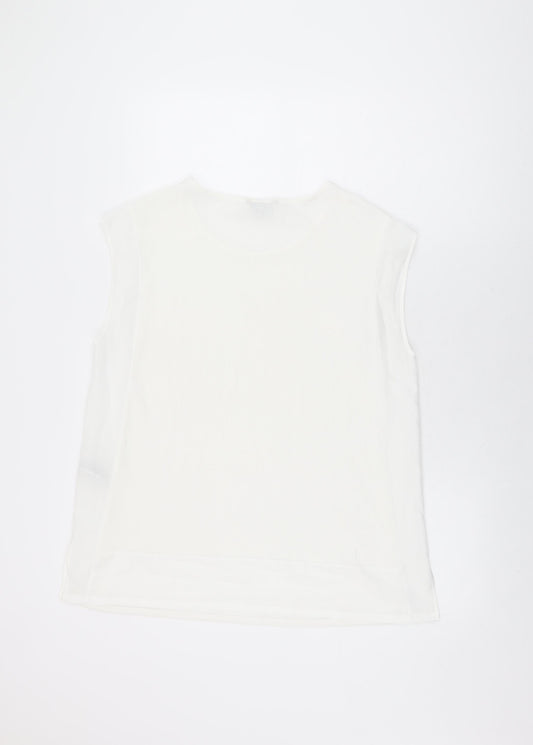 Womens UK Size 14 Marks and Spencer White Basic T-Shirt