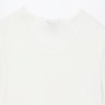 Womens UK Size 14 Marks and Spencer White Basic T-Shirt