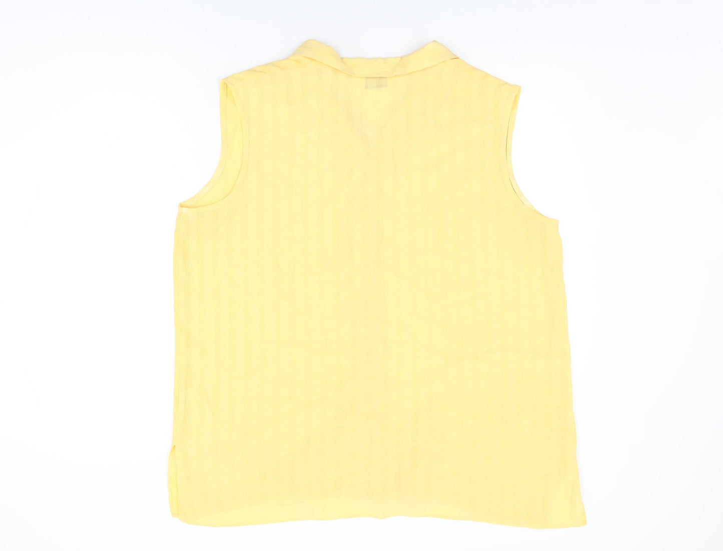 Bonmarché Womens Yellow Polyester Basic Button-Up Size 22 Collared