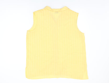 Bonmarché Womens Yellow Polyester Basic Button-Up Size 22 Collared