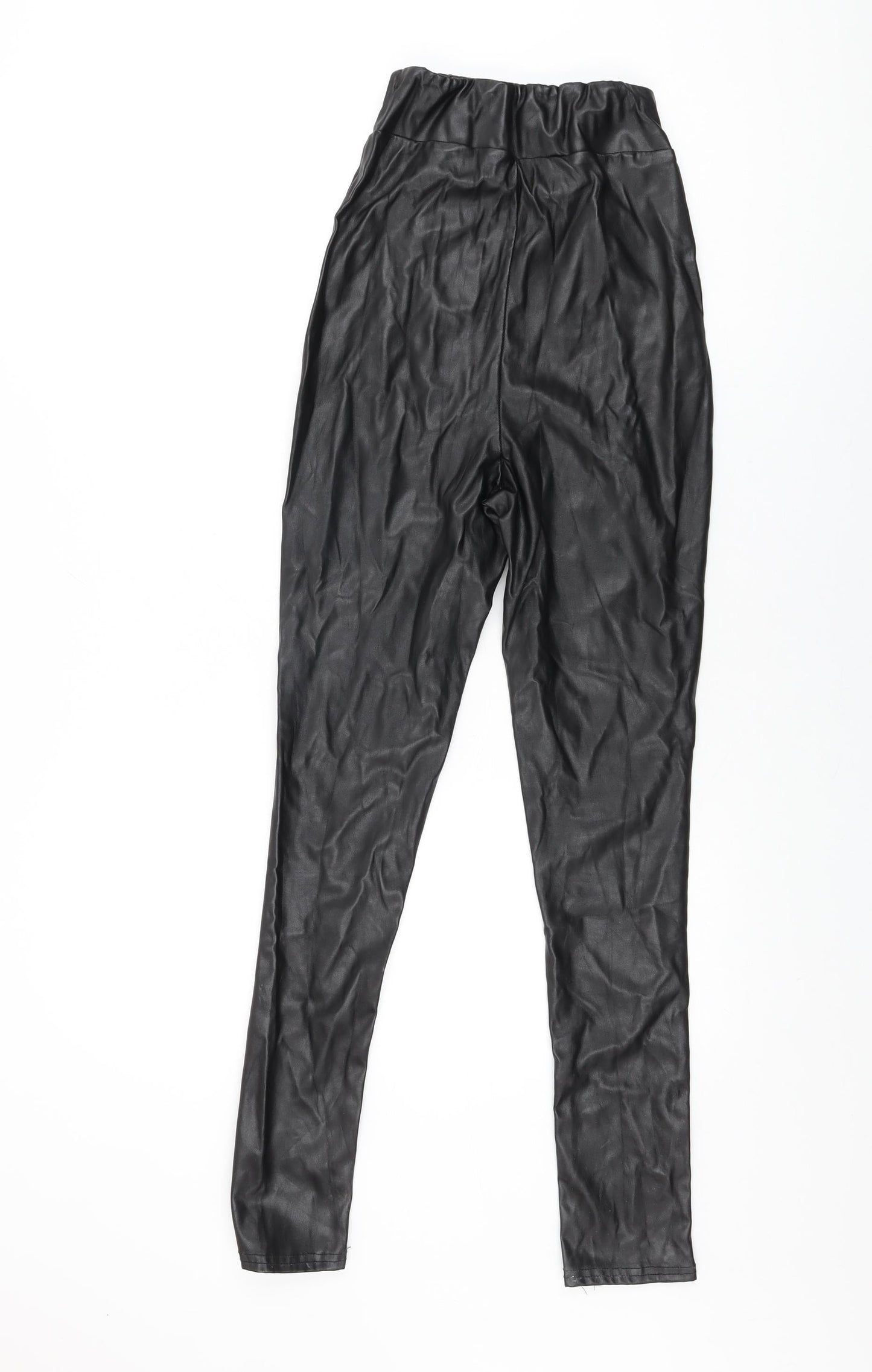 PRETTYLITTLETHING Womens Black Polyester Pedal Pusher Leggings Size 8 L28 in