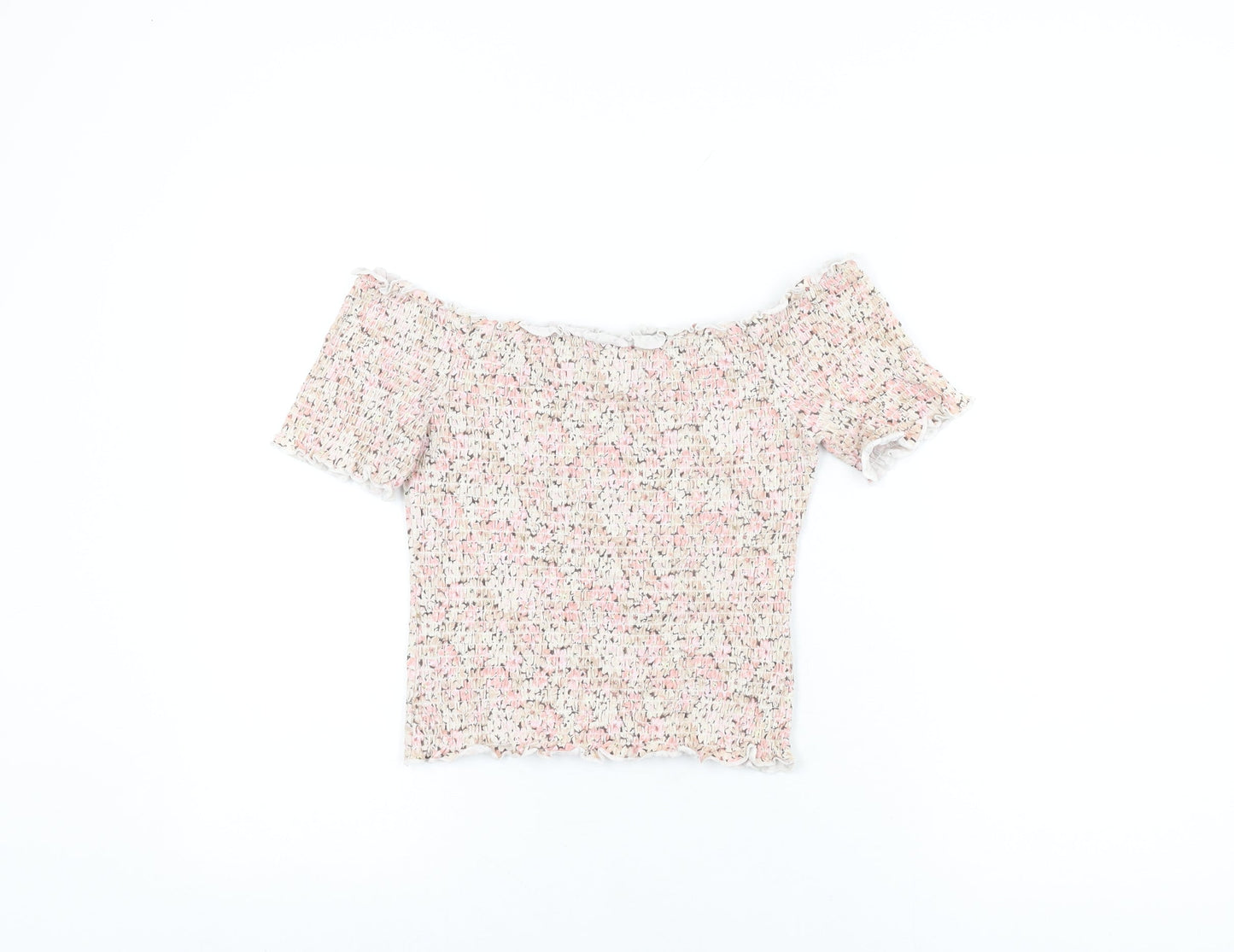 Womens UK Size M H&M Pink Cropped T-Shirt