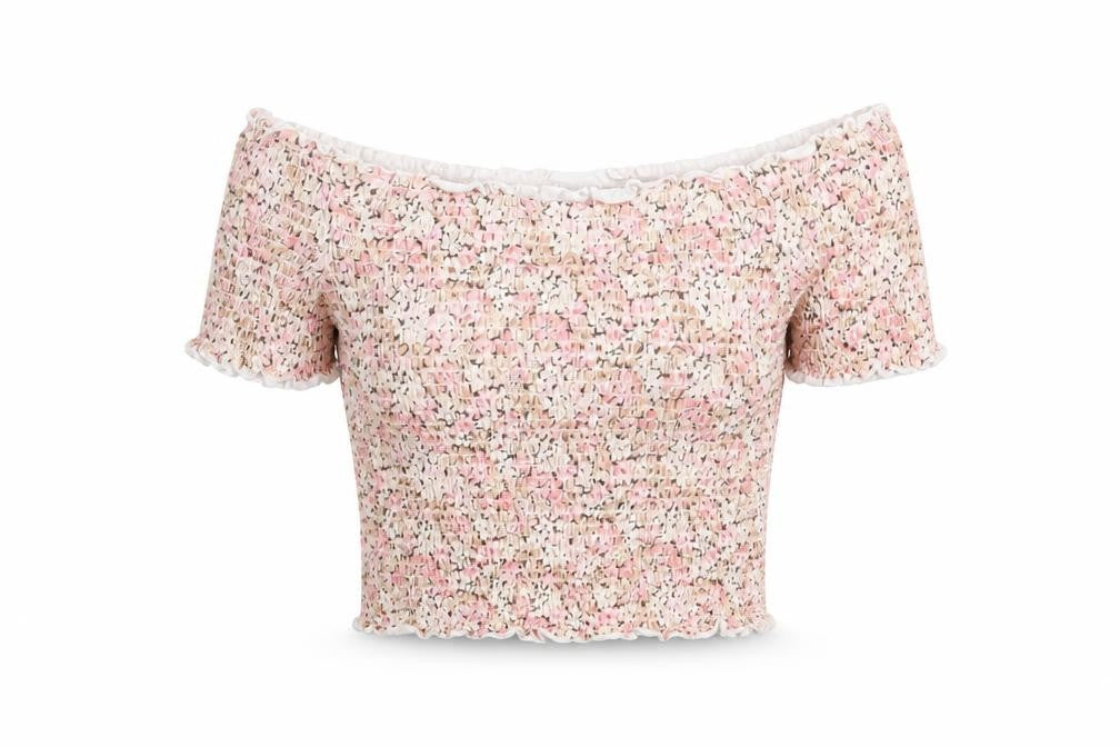 Womens UK Size M H&M Pink Cropped T-Shirt