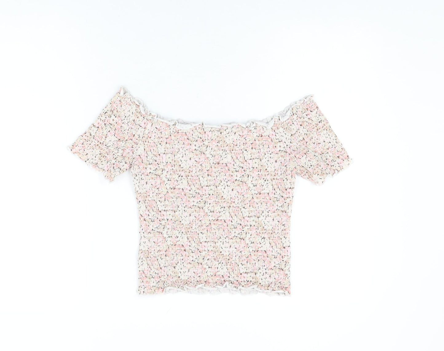 Womens UK Size M H&M Pink Cropped T-Shirt