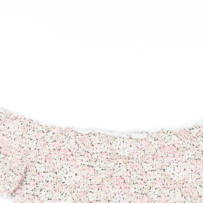 Womens UK Size M H&M Pink Cropped T-Shirt