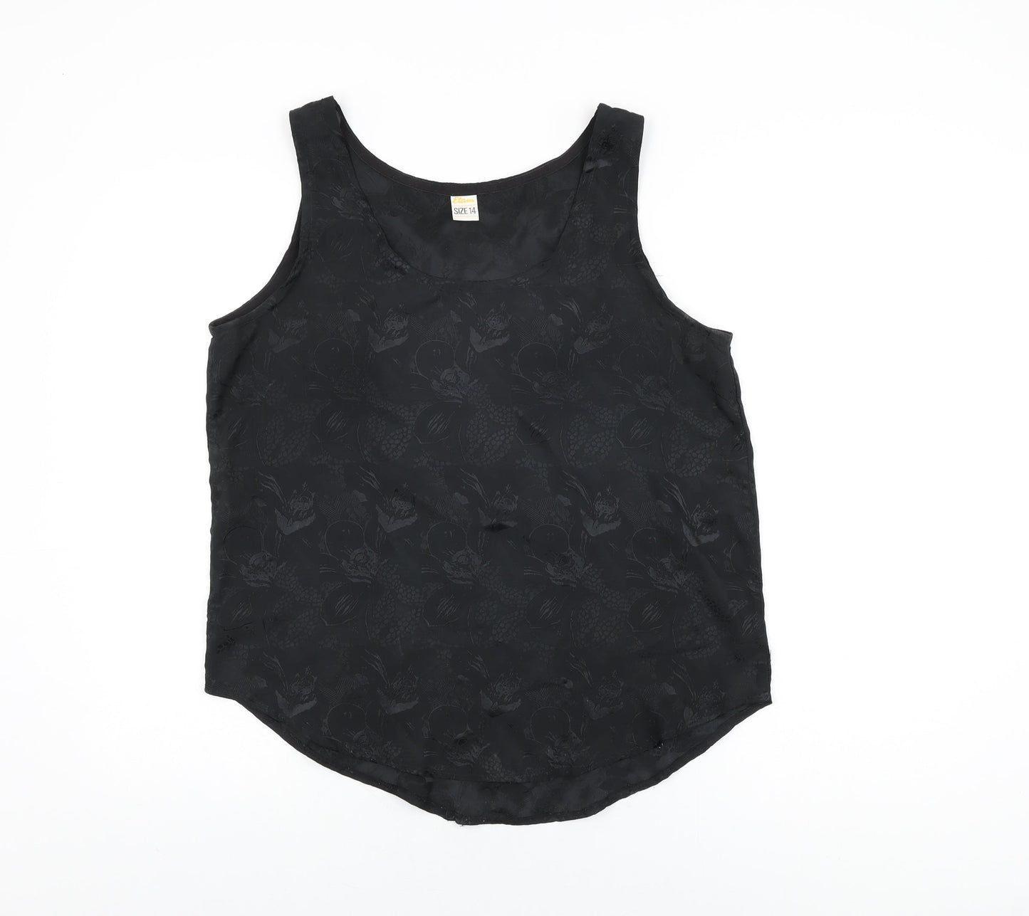 Womens UK Size 14 Etam Black Basic Tank