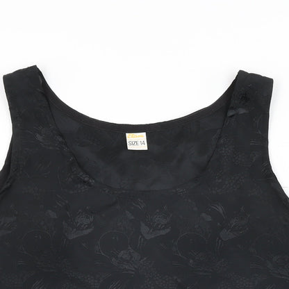 Womens UK Size 14 Etam Black Basic Tank