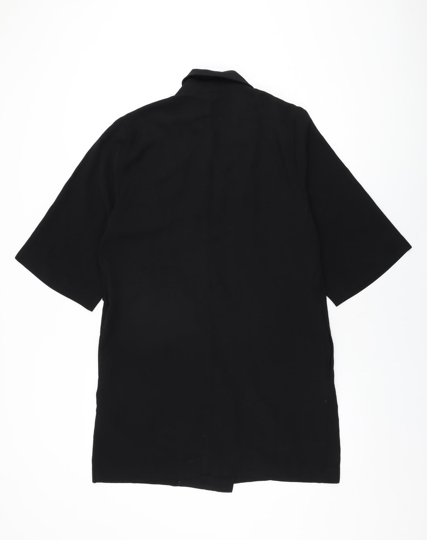 b.young Womens Black Polyester Basic Button-Up Size 8 Collared